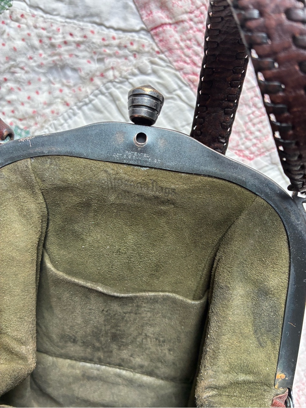 Antique Rare Early 1900s Leather Nacona Purse Art Nouveau As Is - Picture 4 of 13